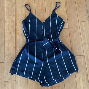 ZAFUL Navy Striped Romper